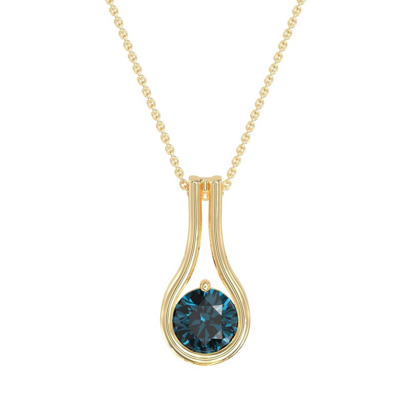Modern Round Solitaire Necklace
