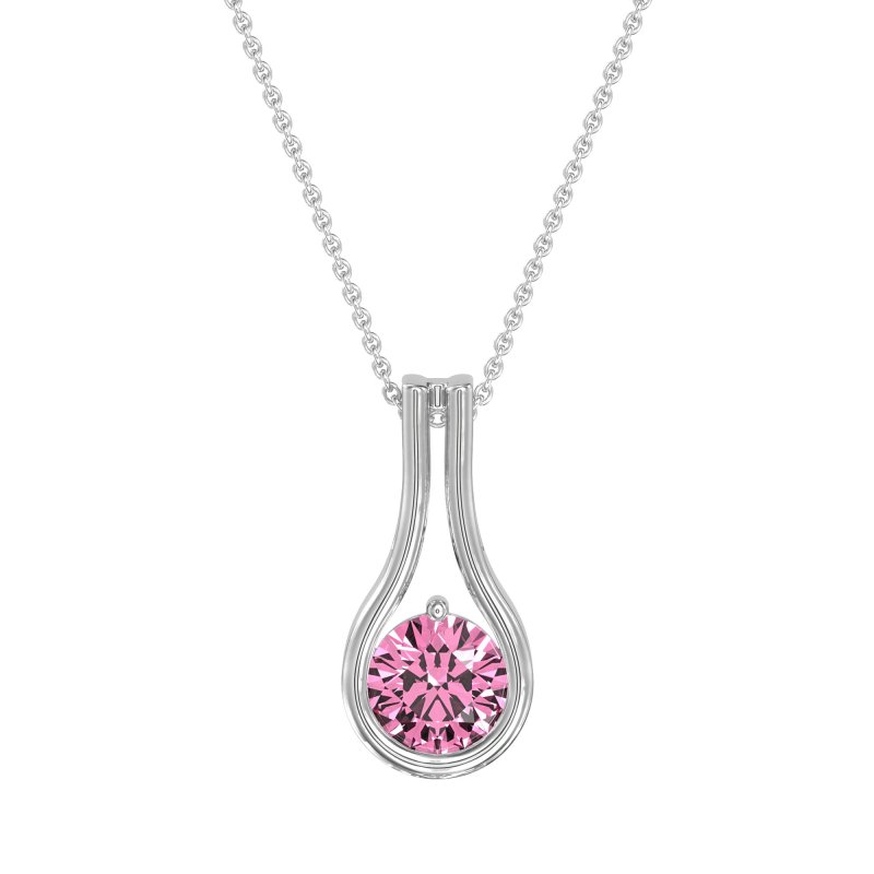 Modern Round Solitaire Necklace