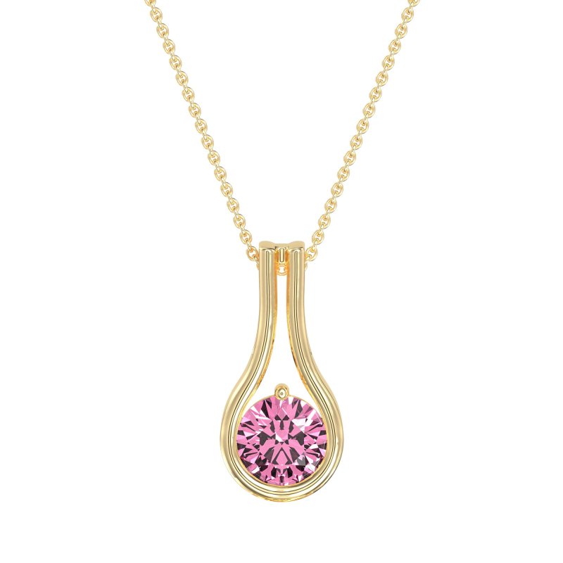 Modern Round Solitaire Necklace