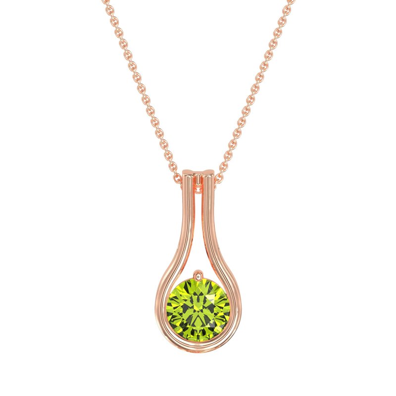 Modern Round Solitaire Necklace