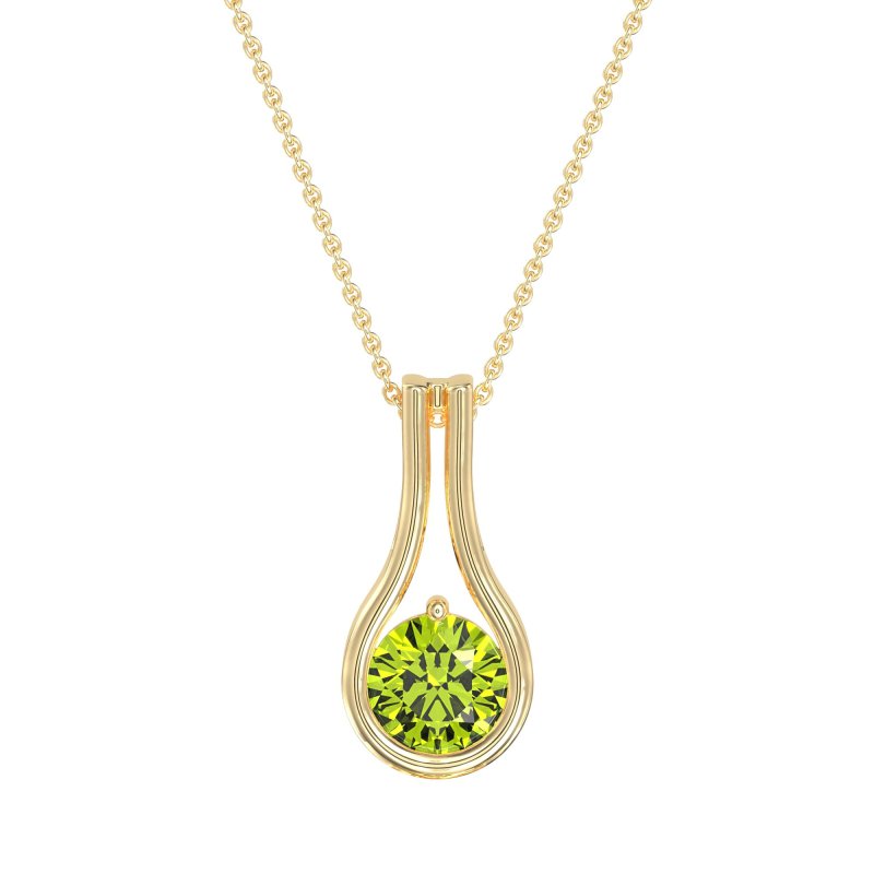 Modern Round Solitaire Necklace