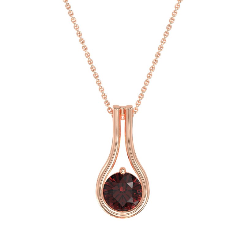 Modern Round Solitaire Necklace