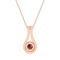 Modern Round Solitaire Necklace
