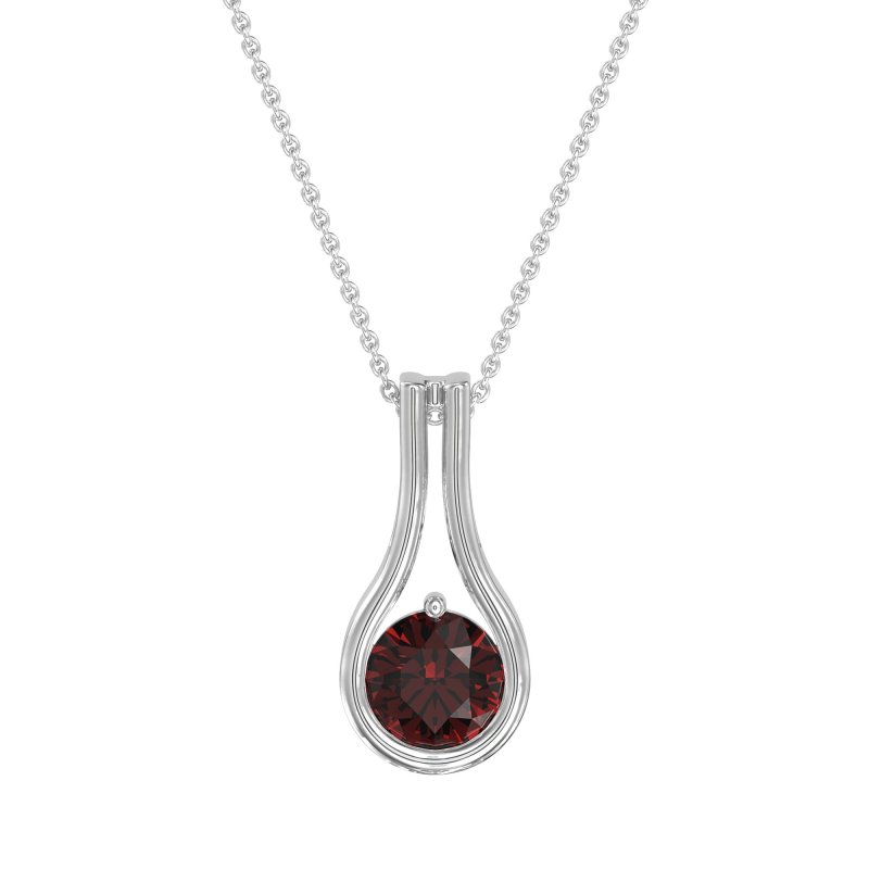 Modern Round Solitaire Necklace