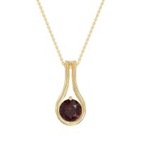 Modern Round Solitaire Necklace