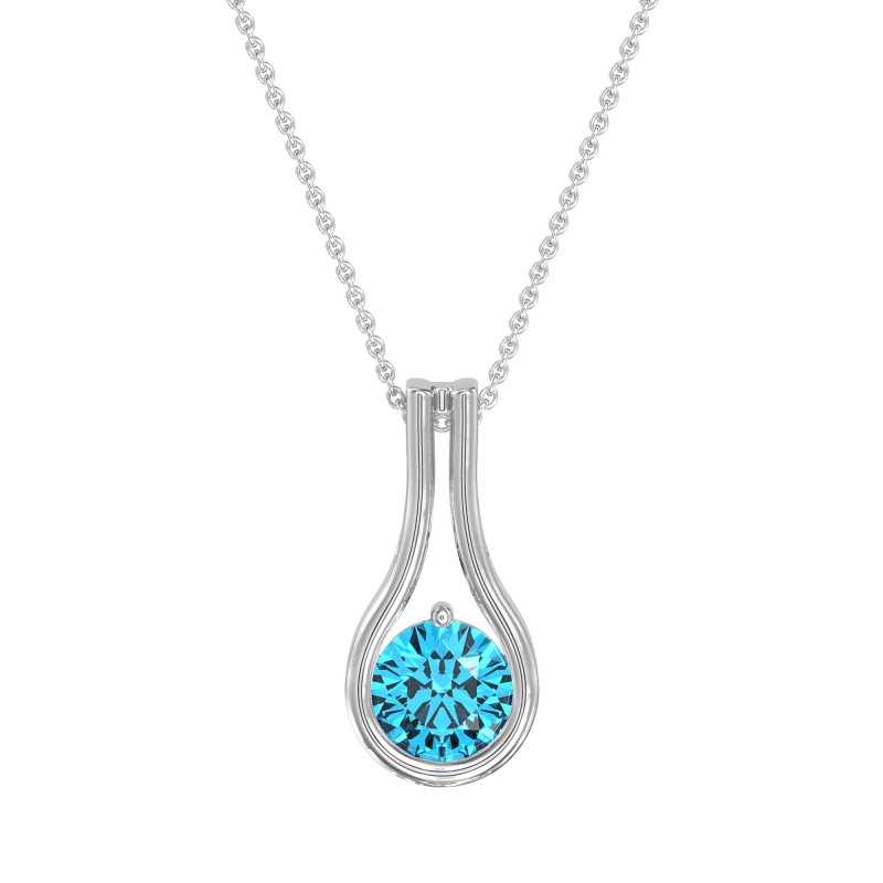Modern Round Solitaire Necklace