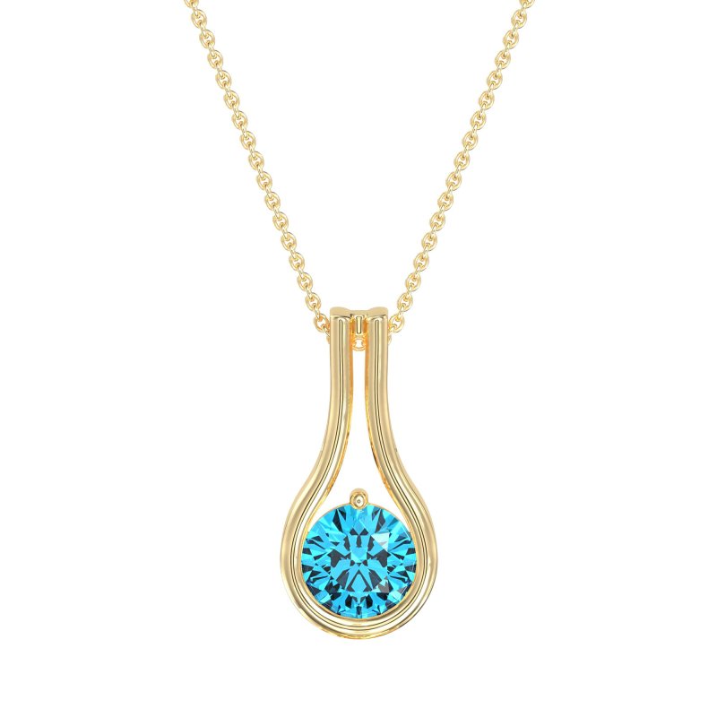 Modern Round Solitaire Necklace