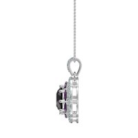 Flower Marquise Halo Necklace