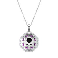 Flower Marquise Halo Necklace