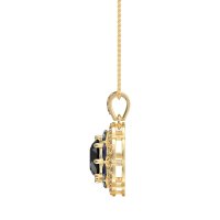Flower Marquise Halo Necklace