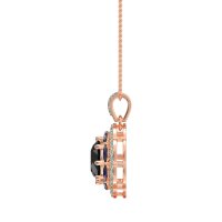 Flower Marquise Halo Necklace