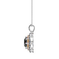 Flower Marquise Halo Necklace