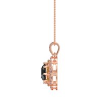Flower Marquise Halo Necklace