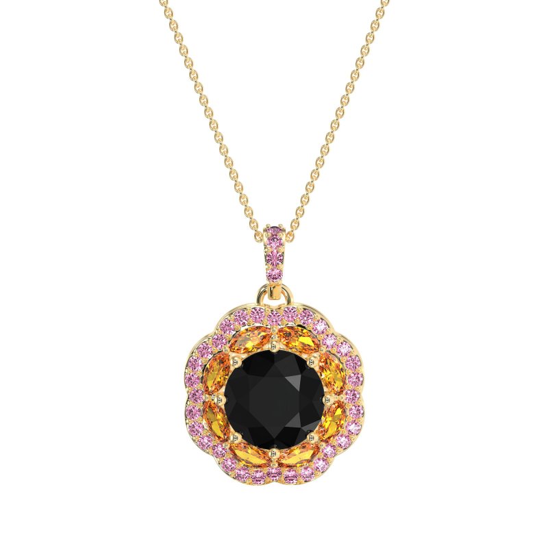 Flower Marquise Halo Necklace