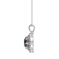 Flower Marquise Halo Necklace