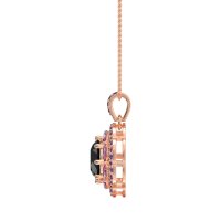 Flower Marquise Halo Necklace
