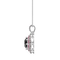 Flower Marquise Halo Necklace
