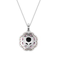 Flower Marquise Halo Necklace