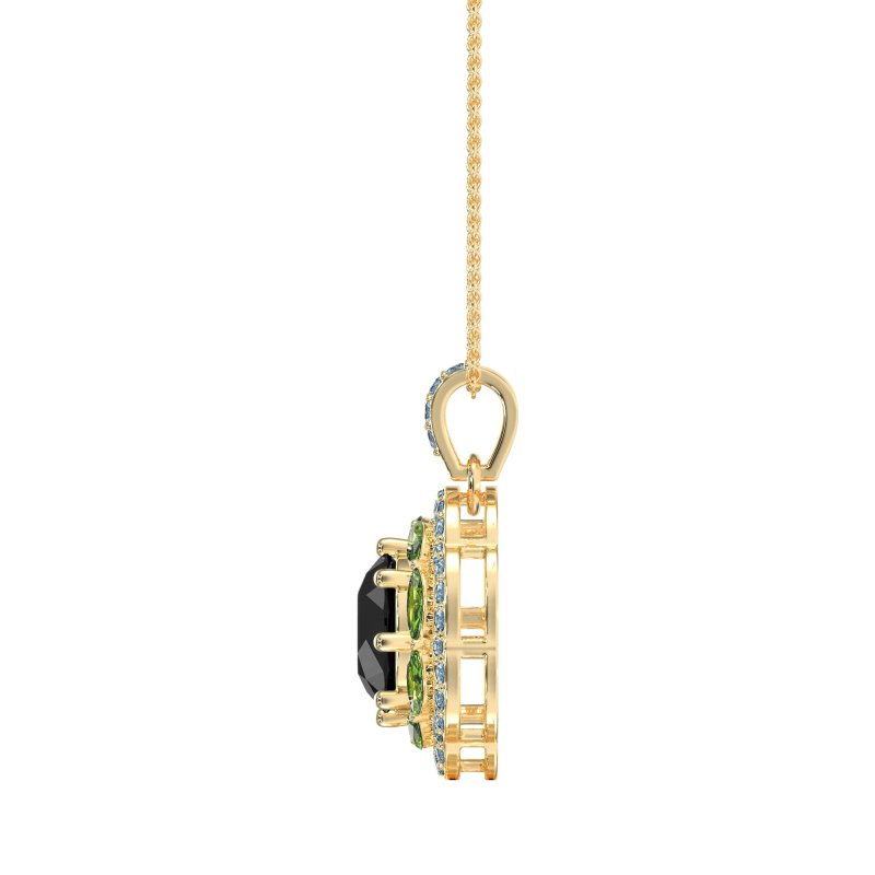 Flower Marquise Halo Necklace