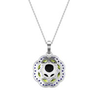 Flower Marquise Halo Necklace