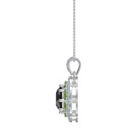 Flower Marquise Halo Necklace