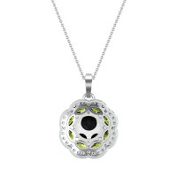 Flower Marquise Halo Necklace