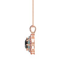 Flower Marquise Halo Necklace