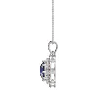 Flower Marquise Halo Necklace
