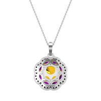 Flower Marquise Halo Necklace