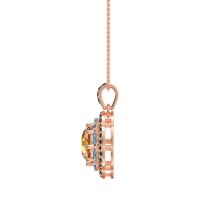 Flower Marquise Halo Necklace