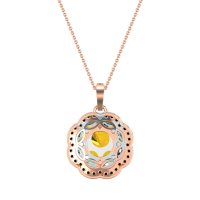 Flower Marquise Halo Necklace