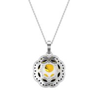 Flower Marquise Halo Necklace