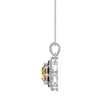 Flower Marquise Halo Necklace
