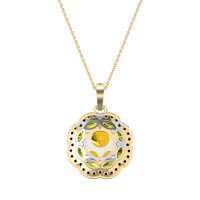 Flower Marquise Halo Necklace