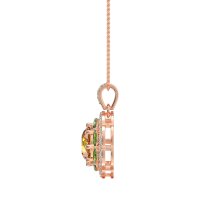 Flower Marquise Halo Necklace