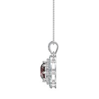 Flower Marquise Halo Necklace