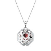 Flower Marquise Halo Necklace