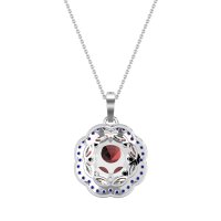 Flower Marquise Halo Necklace