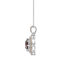 Flower Marquise Halo Necklace