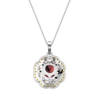 Flower Marquise Halo Necklace