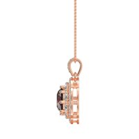 Flower Marquise Halo Necklace