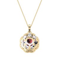 Flower Marquise Halo Necklace
