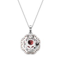 Flower Marquise Halo Necklace