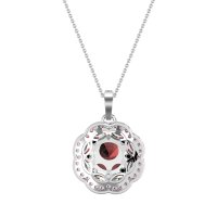 Flower Marquise Halo Necklace