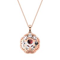 Flower Marquise Halo Necklace
